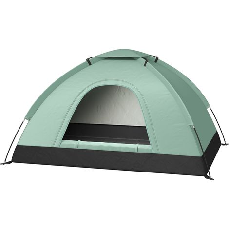 Tente de camping 2 personnes camouflage tente dôme légère ventilée facile à monter avec portes zippées (1/5)