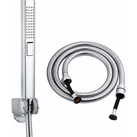 Ensemble de douche laiton chromé avec pommeau de douche, flexible et support de douche 26,8 × 28 × 7,7 cm 638 g – Livraison gratuite (1/4)
