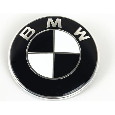 Logo BMW Emblème Capot Noir Blanc Noir et blancxx Capot 74 mm Noir et blanc (1/2)