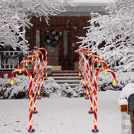 Noël Canne Lumières 2 Pcs, Solaire Bonbon Canne Lumières Canne Bonbon Marqueur Chemin Décoration Noël Voie Marqueurs Lampes LED en Forme de Sucre dorge Lumières de Jardin Lumière Solaire Jardin BLOW (1/3)