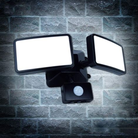 18W Lampe de Sécurité Etanche à Détecteur de Mouvement, Projecteur Spot LED Extérieur et Intérieur Orientable, IP65 Blanc Froid 6500K 1200LM, Mode Auto pour Garage, Entrée, Escalier et Jardin (1/5)