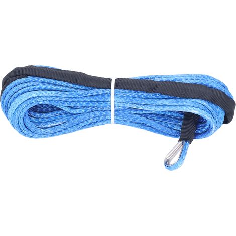 Corde de treuil 6mmx15m / 1/4in x50ft Nylon Bleu Résistante à l'usure Remplacement pour ARB 4x4 SUV Camions UTV (1/5)
