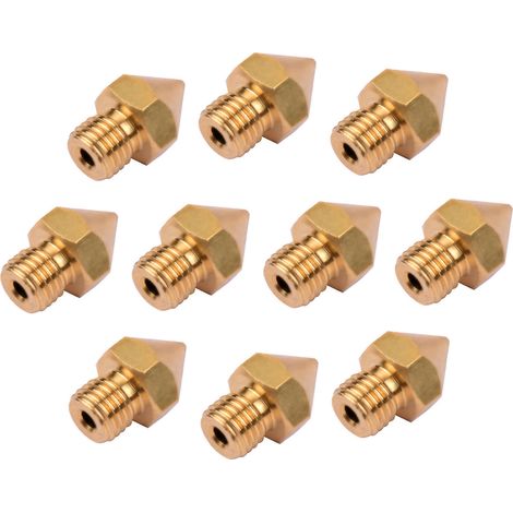 Extrudeuse d'imprimante 3D, buse en laiton 0.4mm Hotend Compatible avec Filament CR-10S Pro 1.75mm 10 pièces (1/5)