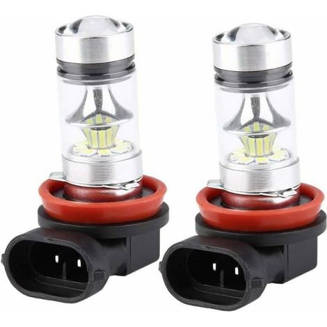 Ampoule Led - H8 H9 H11 - 6000K Blanc - 100 W - 1000 Lm - 12 V à 28 V Cc - 360° - Pour Feux De Brouillard Et De Conduite - 2 Pièces (1/5)