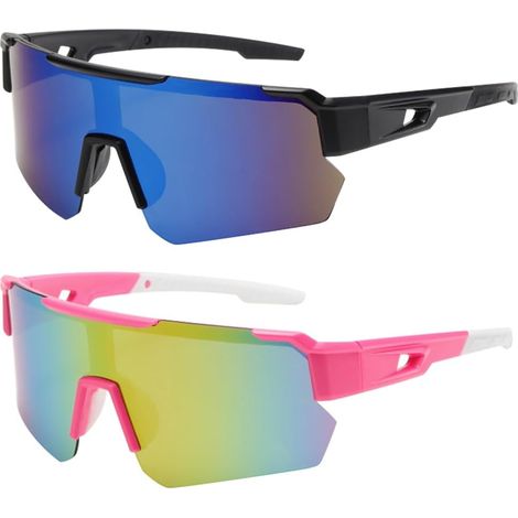 Occhiali da sole sportivi polarizzati in due pezzi, occhiali da ciclismo polarizzati per uomo e donna, occhiali da bici da strada con protezione UV400 per sport all'aria aperta