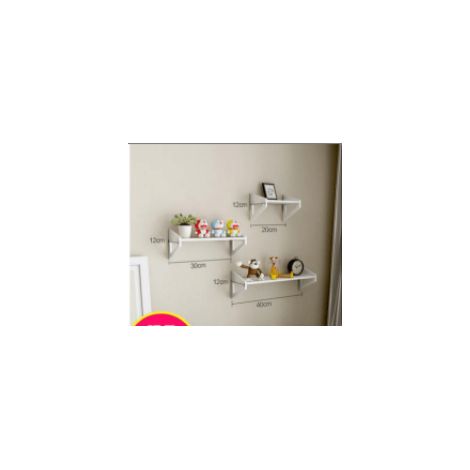 Schwebende Regale, weiße Wandregale, dekoratives Regalset, 3-teilig (1/5)