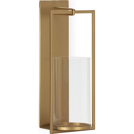 Porte bougie mural doré en verre et métal - Doré (1/5)