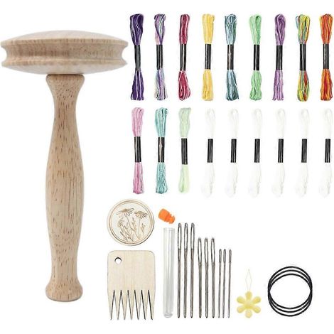 Pilz-Stopfset zum Reparieren von Socken und Schals mit Faden, Nadel und Gummiseil