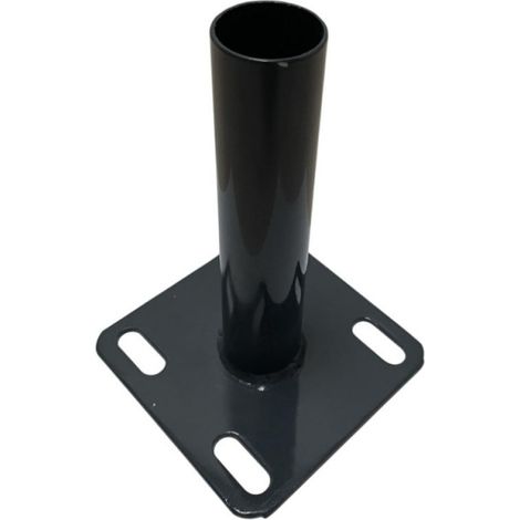 Base de fixation Vigor pour poteaux ronds Ø48 mm en acier peint – Montage stable pour clôtures et structures extérieures – Plaque avec 4 trous – Blinky
