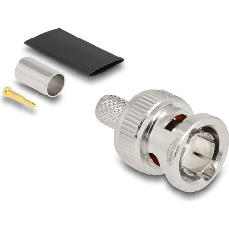DELOCK CONNECTEUR BNC À SERTIR RG59 AVEC GAINE THERMORÉTRACTABLE ASSORTIE 91771