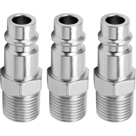 3 Pack 1/4" Tapered Quick Coupling with Teflon Joint, Heavy Duty Quick Coupling for Hoses, Air Compressor Fittings and Private Industrial Use (1/5)