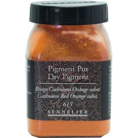 Pigment pour création de peinture - pot 100 g - Rouge de Cadmium orange substitut