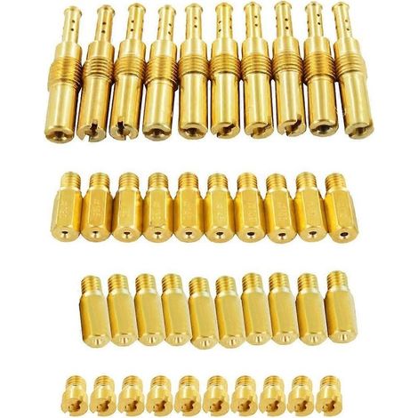 Pour carburateur Keihin : 30 gicleurs principaux + 10 gicleurs de ralenti/de ralenti (120, 125, 130, 135, 140, 32, 45, 48, 50, 52, 55, 150, 155) (1/5)