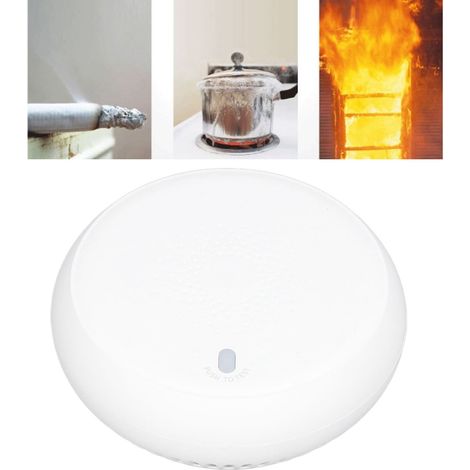 Détecteur de fumée intelligent sans fil, capteur d'alarme à distance via l'application Graffiti, détecteur de fumée intelligent Zigbee, système d'alarme incendie pour cuisine (1/5)