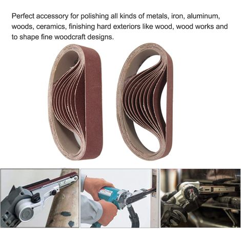 10 bandes abrasives 30x330mm grain 240 pour ponceuse et outils rotatifs, ponçage meulage polissage, lot de 10 (1/3)