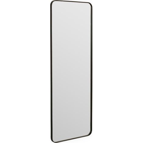 Miroir mural noir en métal arrondi - noir (1/5)
