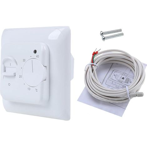 Thermostat d'ambiance pour chauffage au sol - Régulateur électrique avec sonde - 230 V - 16 A - Thermostat mécanique - Chauffage au sol - Régulateur de température encastré - Pour chauffage au sol (1/5)