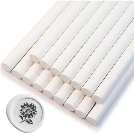 Bâton de scellement à la cire, 16 pièces bâtons de scellement à la cire pour tampon à la cire, bâtons de scellement à la cire pour faire des scellements à la cire (Pure White)