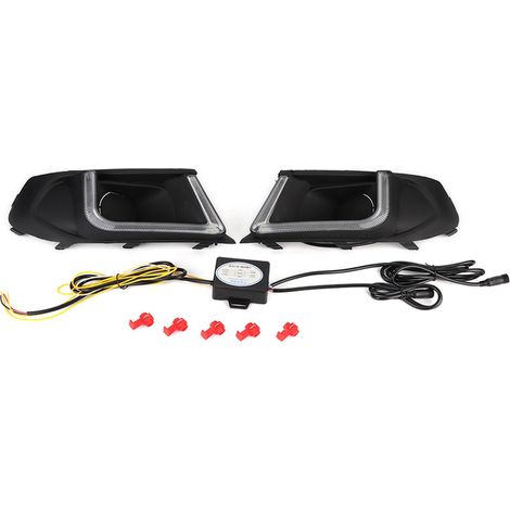 Set aus 2 dreifarbigen U-förmigen LED-Tagfahrlichtern, Blinkern und Nebelscheinwerfern für Ford Escort 2019 (1/2)