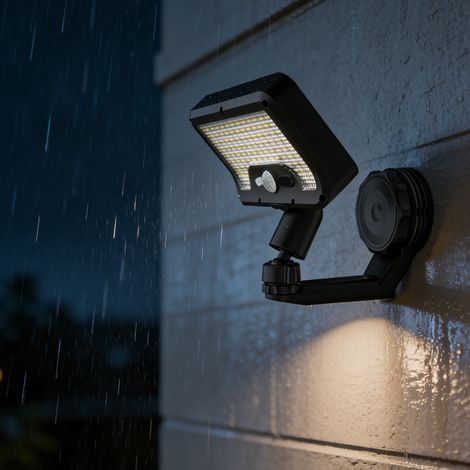 【Maison connectée】Lampe d'extérieur solaire à fixation magnétique, applique murale avec détecteur de mouvement de 600 LM, éclairage grand angle à 270°, 3 modes, rechargeable par USB, étanche (1/5)