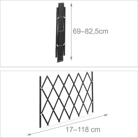 Barrera extensible ajustable diseño robusto para perros 70 x 90 cm seguridad acceso en bambú negro 130013082 (1/5)