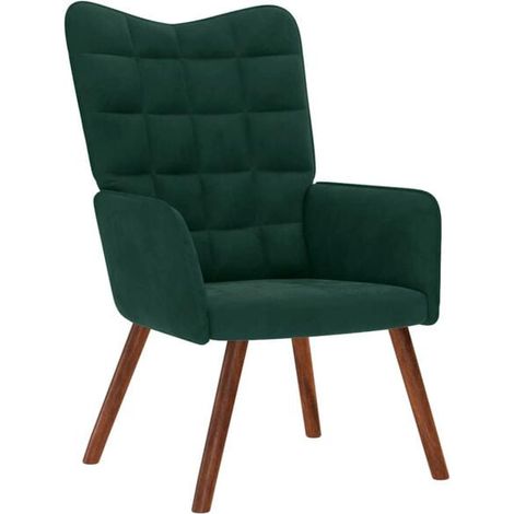 Chaise longue en velours vert foncé – Canapé relax réclinable avec dossier ajustable, design élégant et confort premium pour salon ou chambre (1/5)