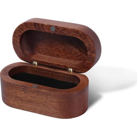 Porte-médiator guitare noyer, étui à médiators avec fermeture magnétique, boîte robuste pour accessoires guitare, coffret bijoux homme femme ado adulte. (1/5)