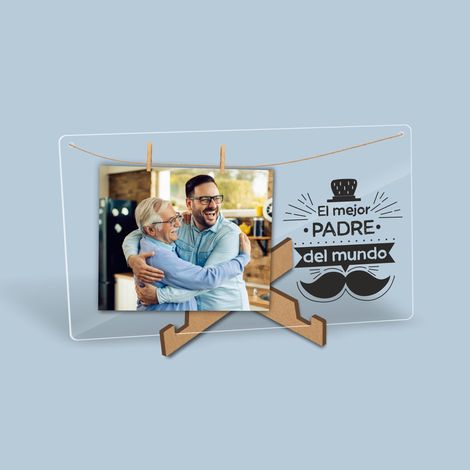 Cadre photo avec pinces en acrylique transparent – cadeaux originaux, cadeaux personnalisés, cadeaux pour homme, cadeaux pour femme, cadres décoratifs, cadres photo (1/5)