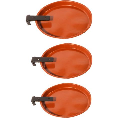 3 PCS Abreuvoir Oiseaux,Mangeoire pour Oiseaux Exterieur Et Bain d'oiseaux,Abreuvoir pour Oiseaux Balcon,Distributeur Nourriture pour Oiseaux Sauvages,Baignoire à Oiseaux, (Brun) (1/4)