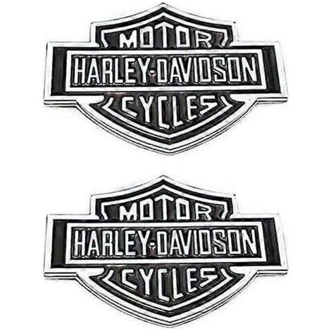 Set di 2 emblemi 3D Harley Davidson per serbatoio moto, parafango posteriore, baule laterale auto e stemmi in metallo. (1/5)