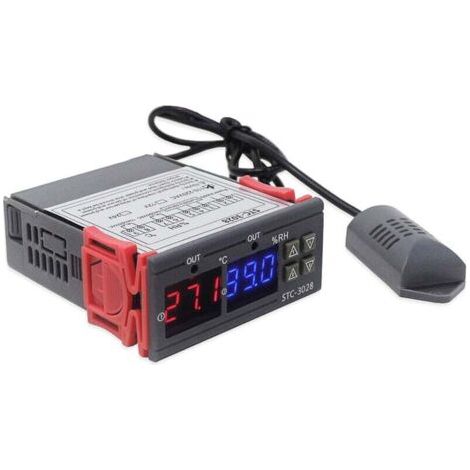 Contrôleur d'humidité et de Température à Affichage Numérique avec Sortie de Relais de Sonde de Capteur Intégrée, 110-220V - 110-220V (1/5)