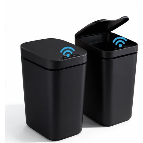 Lot De 2 Poubelles Salle De Bain Automatiques 12L Avec Capteur (1/5)