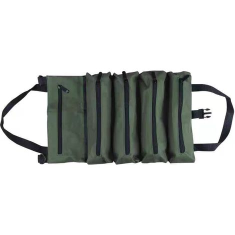 Sac à Roulettes pour Outils, Sac à Outils en Toile pour Clés à Molette, Sac à Roulettes Polyvalent avec 5 Poches à Fermeture éclair (1/3)
