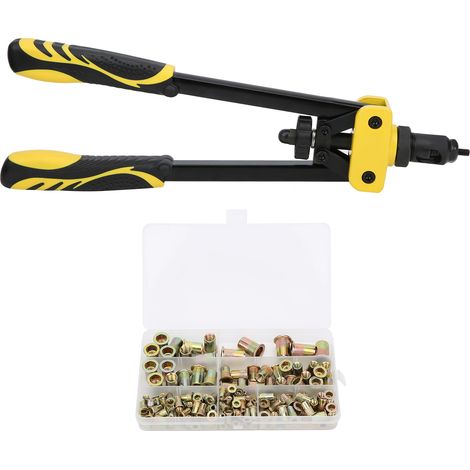 Kit de riveteuse manuelle professionnelle sans effort avec écrous à riveter M3M10 et embouts de clé. (1/5)