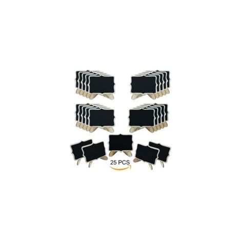 25 PCS Mini Tableau Noir Bois Tableau avec Support Base, Mini Ardoise pour Panneaux à Message Board Mariage Dîner Party (1/5)