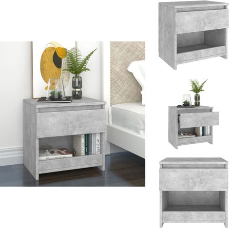 Nachttisch Betongrau 40x30x39 cm Holzwerkstoff - Nachttisch - Betongrau - Holzwerkstoff - Sideboard - Wohnraum (1/5)