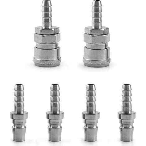 6 Pcs Embout Compresseur Air, 8mm Raccord Pneumatique Rapide Male Femelle (SH20+PH20) (1/4)