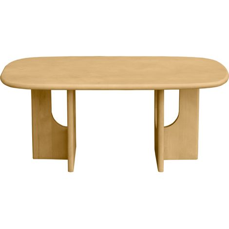 Table basse design bois clair manguier massif L100 cm MASSARI (1/4)