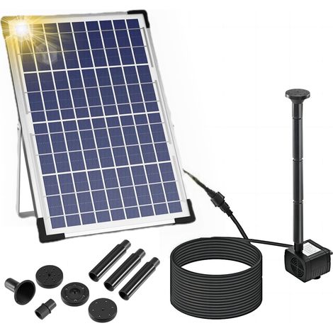 Pompe de fontaine solaire haute puissance 10W - Jet divisé pour vagues - Parfaite pour bassins paysagers (1/5)