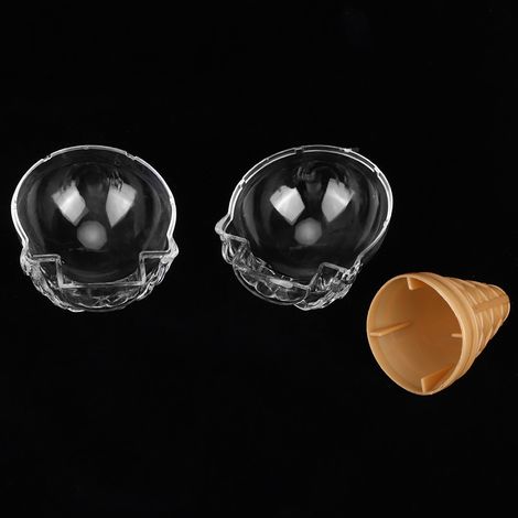 Transparente Bonbonbox in Eiscremeform aus Kunststoff, gelb, ideal als Geschenk für Hochzeiten, Weihnachten, Babygeburtstage oder als Geschenkbox für Babys. (1/5)