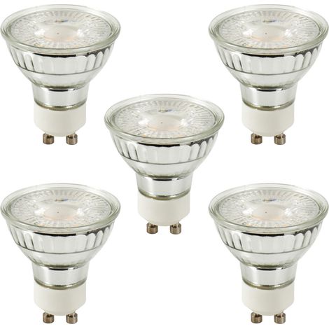 Litecraft Light Bulb GU10 5 Watt LED Dimmable 3000K Warm White Lamp - 5 Pack (1/2)