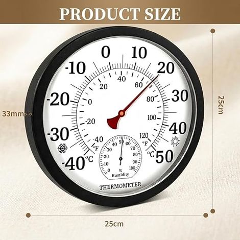 Thermometer Hygrometer, Thermometer, Weather Station, Diameter 25 (1/4)