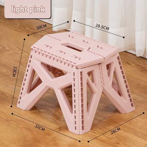 Tabouret pour cuisine,salle de bain et jardin sûr, et multifonctionnel, de camping, pliable robuste avec poignée portable (hauteur 23,5 cm) (1/5)