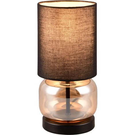 LÚZETE - LAMPE DE TABLE BASE EN VERRE AMBRE E27 ELISEO (1/5)
