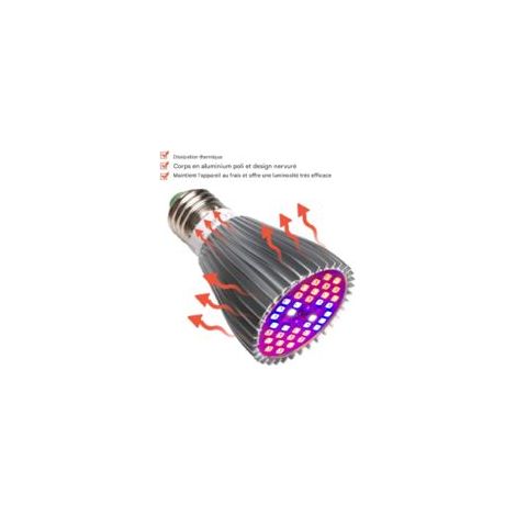 30W 40LED Pflanzenlampe E27, Vollspektrum-LED-Lampe mit UV- und IR-Licht für Zimmerpflanzen, Gemüse, Blumen, Garten, Gewächshaus, energiesparend und nachhaltig (Rotlicht) - Crezuo