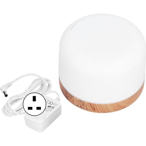 Diffuseur d'huiles essentielles 300ml, LED lumineuse changeant de couleur, humidificateur en bois, pour chambre à coucher, 100-240V prise UK (1/5)