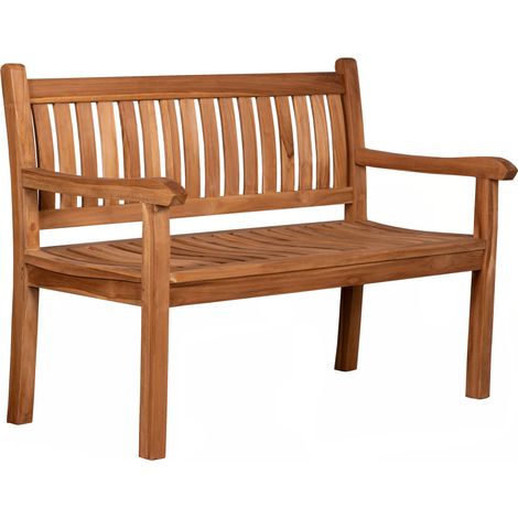 deVries Gartenbank FLORENCE aus Teakholz ergonomische Rückenlehne 140x54x94 cm