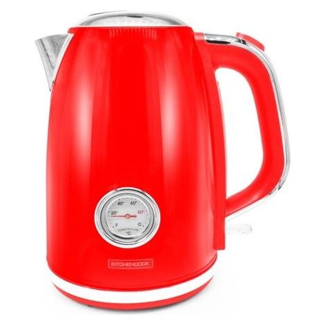 Kitchencook - Retroteared - Rouge - Bouilloire Rétro 1,7 L - Thermomètre Intégré - 2200 W (1/5)