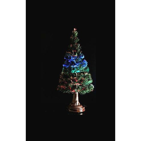 Árbol de Navidad Led Fibra Óptica en Azul y Rojo con Efectos 60 cm