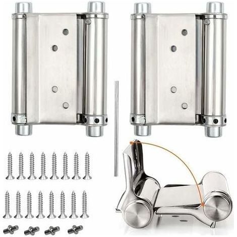 2pcs Saloon Door Hinges, Swing Door Hinge, Spring Hinge, Load Capacity Up to 15kg, 76mm (3 inch) (1/4)